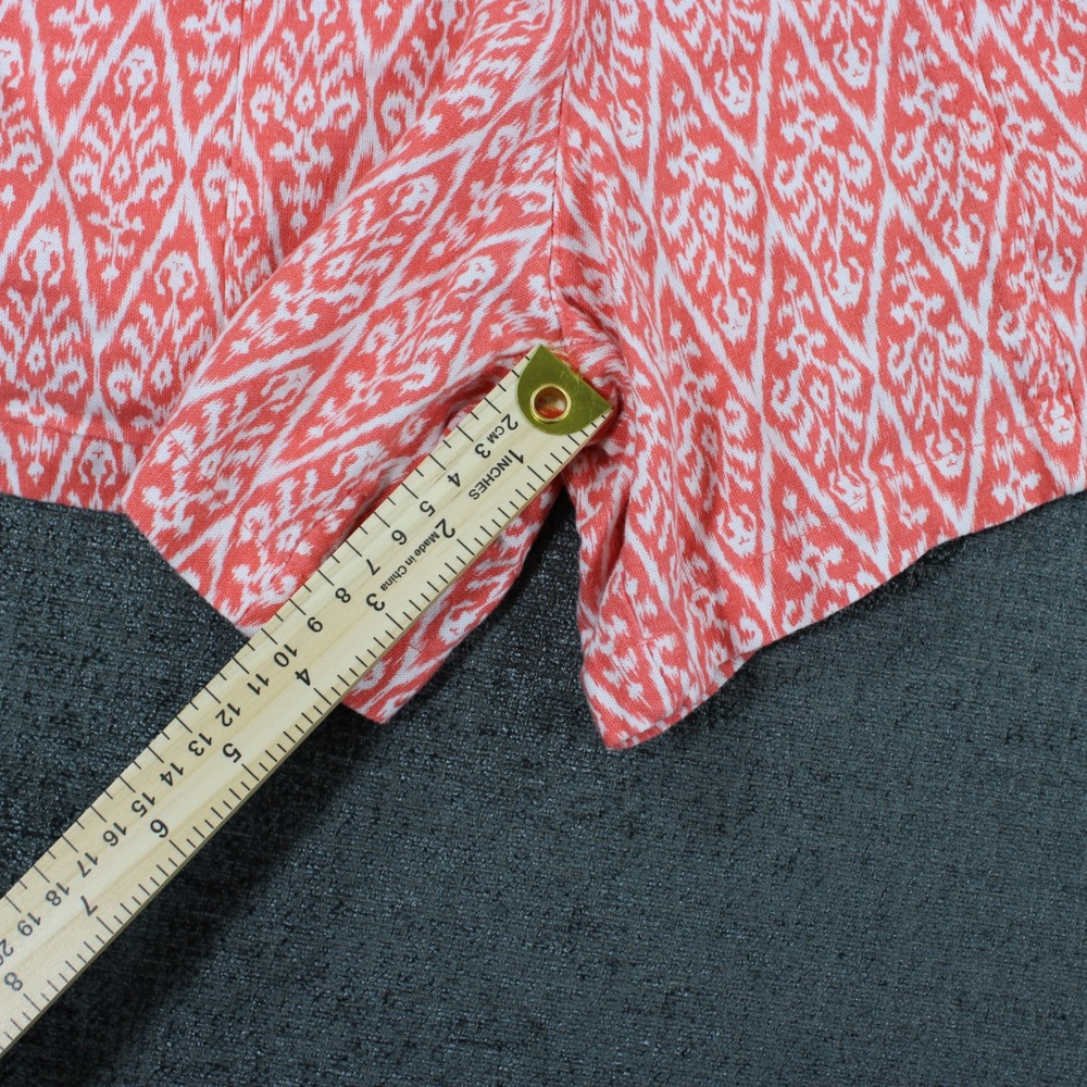 Hester & Orchard Womens Pink Ikat Linen Blend Elastic Waist Shorts Size Medium - Picture 5 of 10